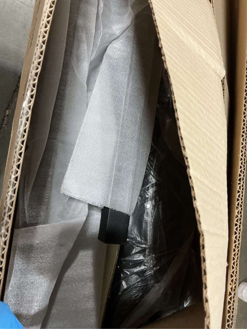 Condition photo showing New/Like New for COLAMY Mid Century Modern Accent Chair Comfy Living Room Chair, Black Leather Accent Chair, Faux Leather Reception Armchair with Metal Legs for Living Room Bedroom Reception Office, Black 