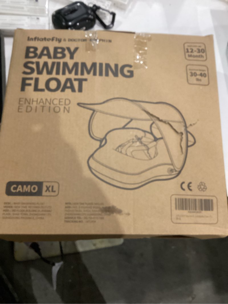 Condition photo showing New/Like New for Baby Pool Float with Sun Canopy Inflatable Toddler Swimming Float with Anti-Backflip Tail Infant Pool Floaties for Ages of 6-30 Months X-Large Camo