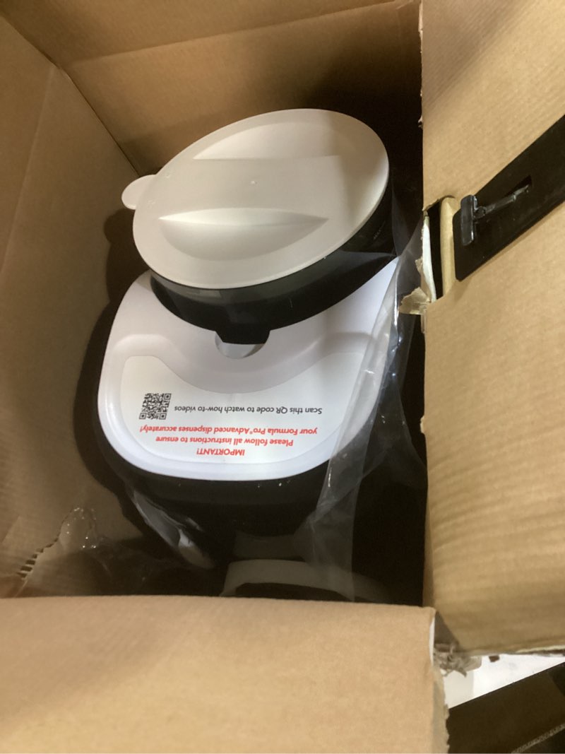 Condition photo showing As Is for baby brezza new and improved formula pro advanced formula dispenser machine - automatically mix a warm formula bottle instantly - easily make bottle with automatic powder blending, white