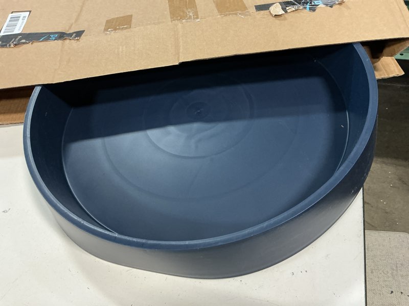 Condition photo showing Good Condition for plant saucer tray for ceramic plastic pots, 20 inch plant saucers for indoors, pot saucers trays, bird bath bowls, flower planter water drip trays for pots base (20", black) 20" (1 pack) dark black