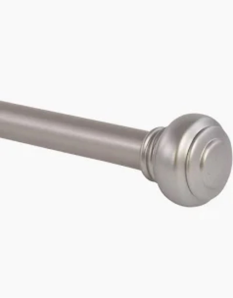 allen + roth 72-in to 144-in Brushed Nickel Transitional Metal Single Curtain Rod