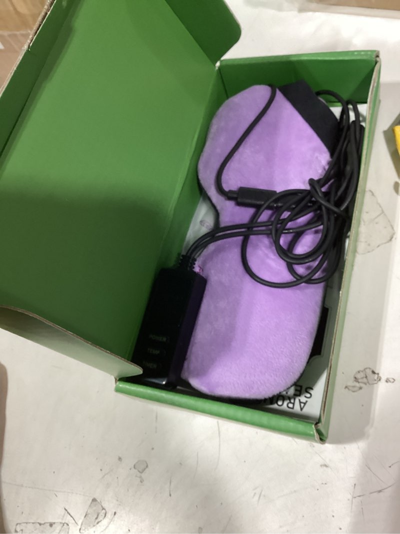 Condition photo showing Good Condition for aroma season heated eye mask, warm eye compress for dry eyes mgd stye blephartitis sinus migraine, graphene heating element with natural lavender pack violet