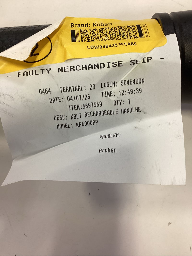 Condition photo showing As Is for k.balt 1500-lumen 4 -mode led rechargeable flashlight