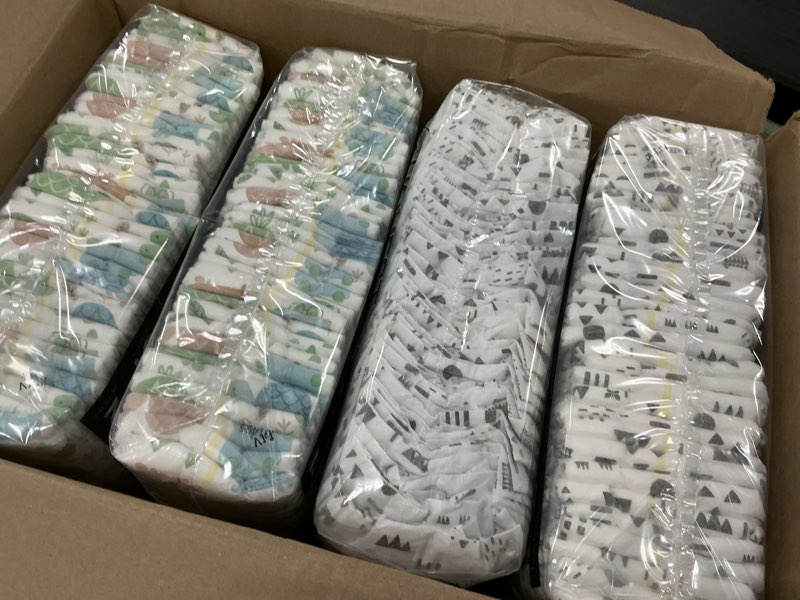 Condition photo showing Good Condition for The Honest Company Comfort Dry Disposable Diapers for Sensitive Skin, Hypoallergenic, Barnyard Babies + Pattern Play, Super Club Box Size 2 (12–18 lbs), 124 Count Size 2 (124 Count) Turtle Time + Pattern Play