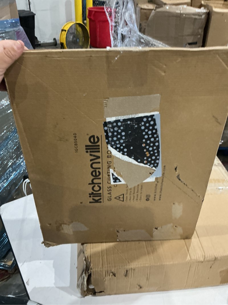 Condition photo showing Good Condition for kitchenville glass cutting board: tempered glass kitchen counter protector - durable- scratch-resistant, heat-proof - clear design