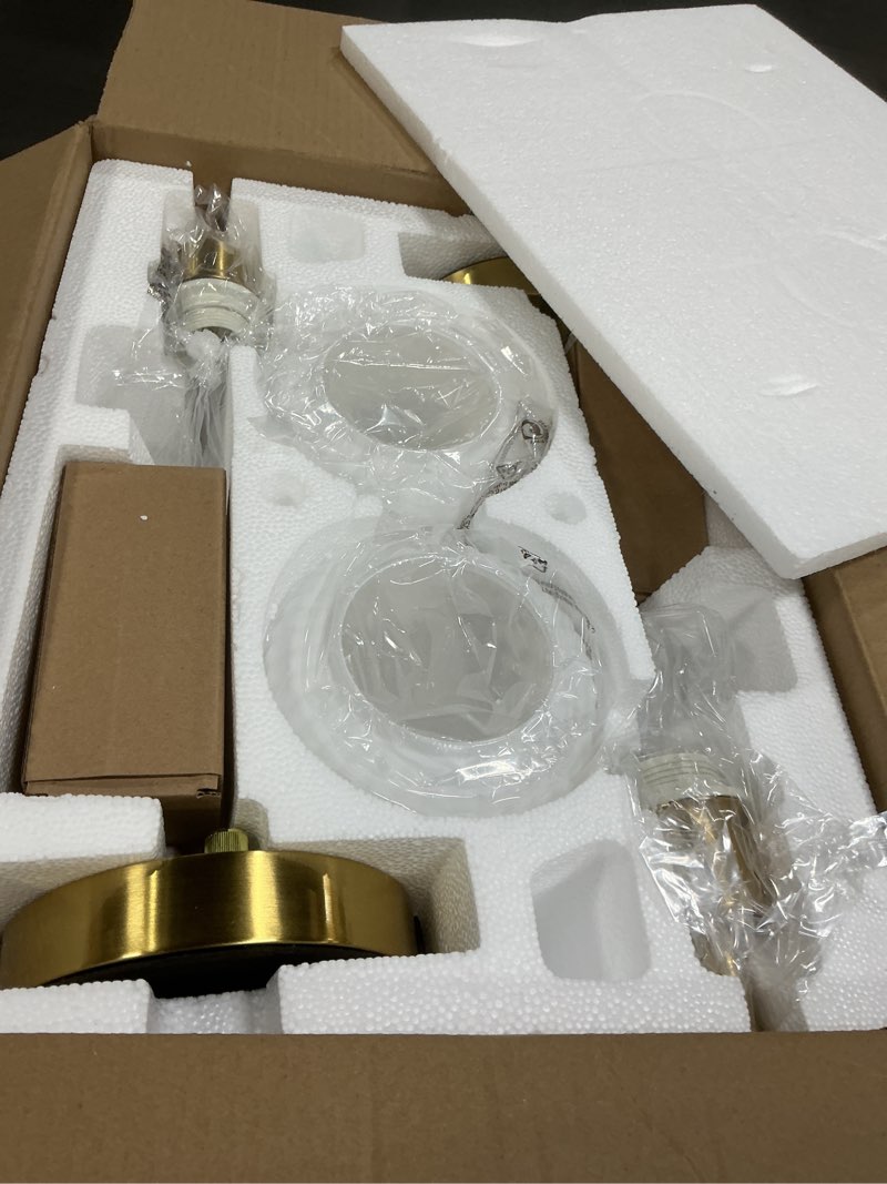 Condition photo showing Good Condition for QiMH Industrial Table Lamp for Bedroom Set of 2, Cream Glass Beside Lamp with USB A&C Ports, Stepless Dimmable Gold Lamps, Nightstand Lamps for Living Room, Office, Home Decor(Bulb Included) ?Gold&?Cream