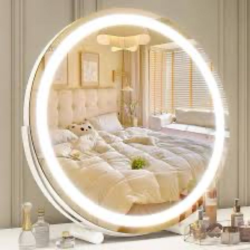 Bearolve Vanity Mirror with Lights, 18" LED Makeup Mirror, HD Professional Mirror, Smart Touch with 