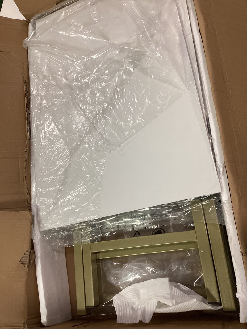 Condition photo showing Good Condition for IBUYKE Foldable TV Tray Set of 2 TV,End Table with Removable Food Serving Tray,Portable Wooden Snack Table for Livingroom, Bedroom, Office, Camping, White with Gold UTVT001G