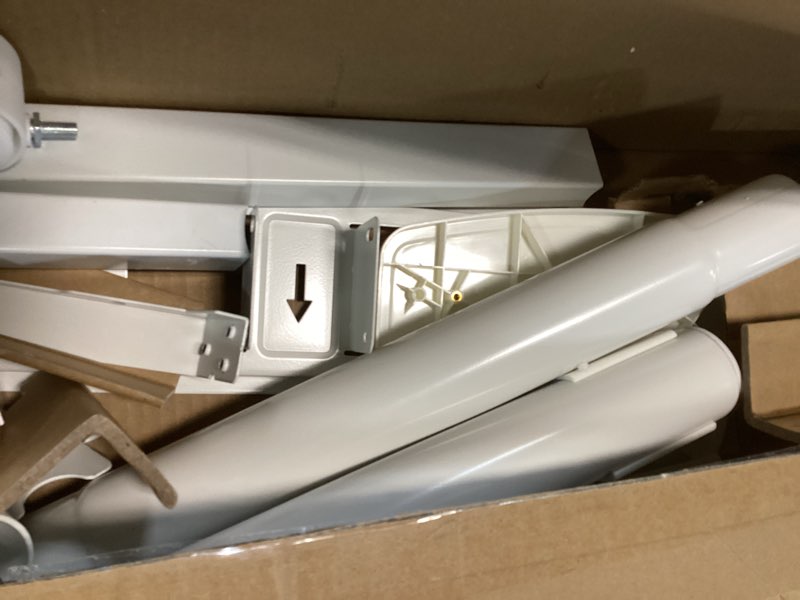 Condition photo showing As Is for Rfiver Mobile TV Stand for 23-60 Inch LCD LED Flat/Curved Panel Screen TVs up to 88 lbs, Rolling TV Stand with Adjustable Shelf & Tilt, Portable Floor Stand on Wheels for Bedroom, Living Room, White