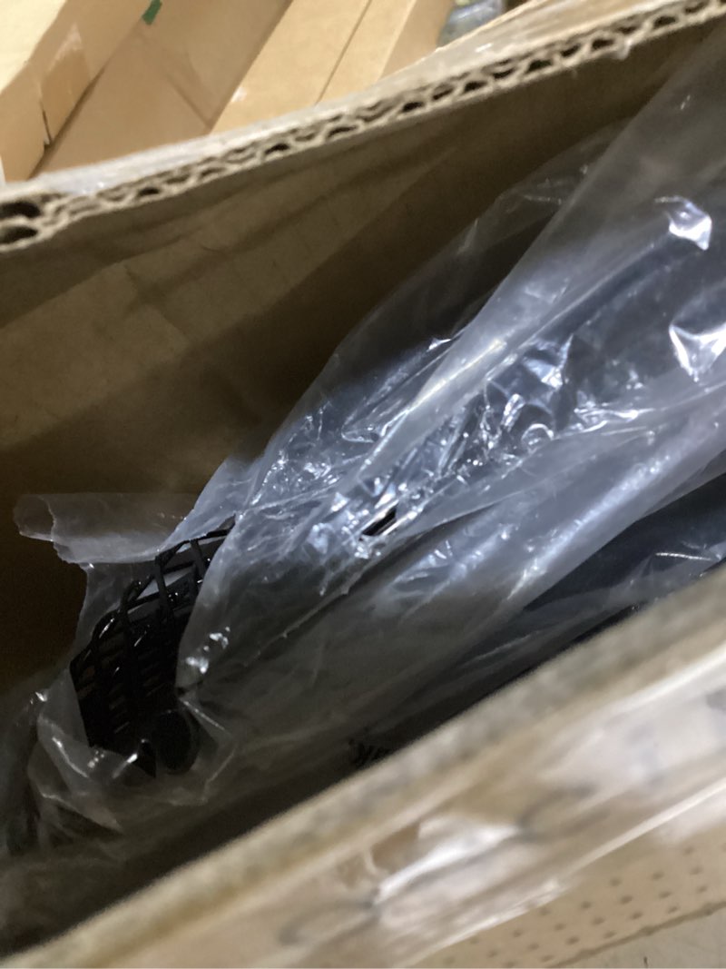 Condition photo showing As Is for holmes 12 inch oscillating table fan 3 speeds 75 degree wide angle oscillation adjustable 15 degree tilt quiet operation home office bedroom kitchen black black 12 inch