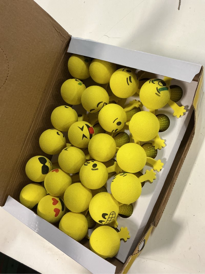 Condition photo showing Good Condition for liberty imports 24 pcs jumping emoticon popper spring launchers led light up toy bouncy party favors supplies and goodie bag fillers for kids, toddlers (classic edition) 24 pcs yellow, no lights