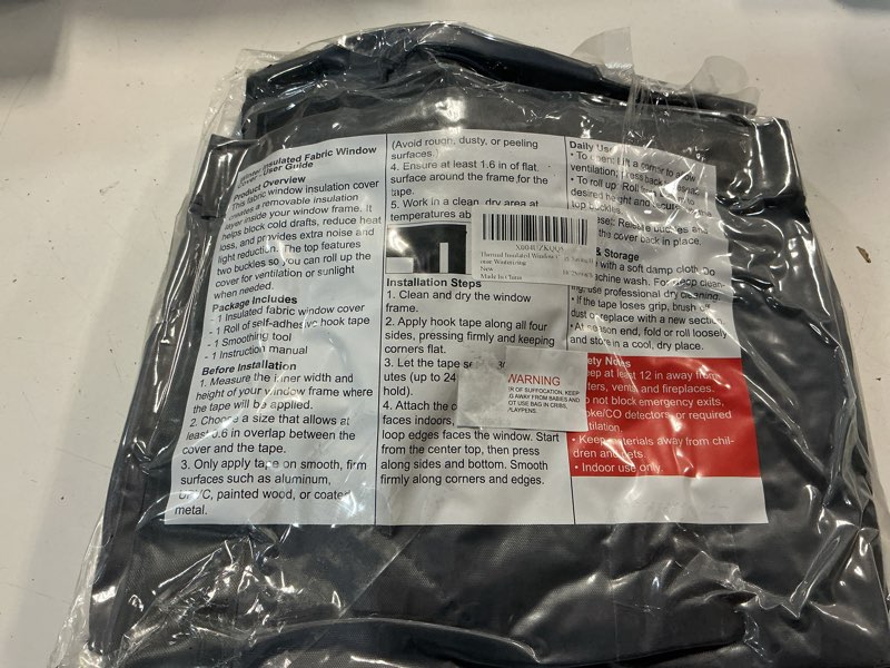 Condition photo showing Good Condition for window insulation for winter, 39?×63? thermal window cover (fits 36?×60? windows ), dual-sided winterizing curtain for home & rv, reusable draft stopper with roll-up buckle 39" × 63? gray