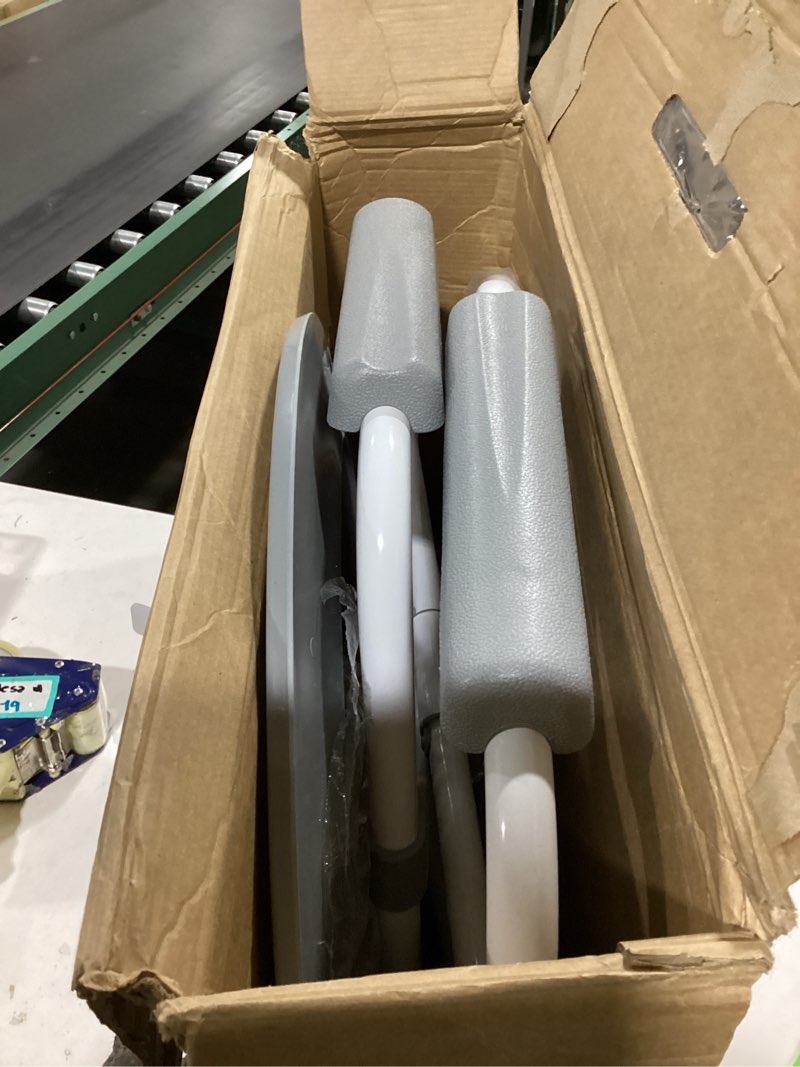 Condition photo showing As Is for Medline 3-in-1 Steel Bedside Commode, Elongated Seat, Sturdy Folding Frame, 7.5 QT. Bucket, 350 lb. Weight Capacity, Clip-on Seat, Easy Cleaning, Tool-Free Assembly, Gray