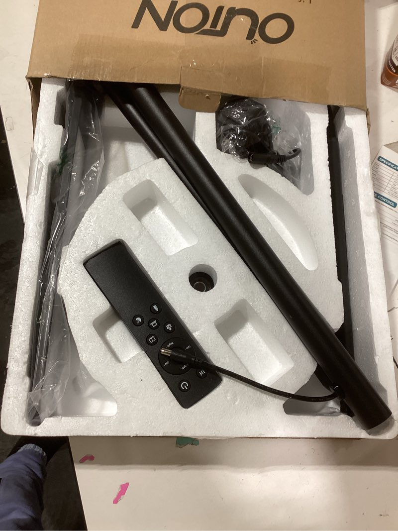 Condition photo showing As Is for similar product Torchiere Floor Lamp - 72\" Tall LED Standing Lamp with Remote/Button Control, 1800Lm, 3000-6500K, 30W Dimmable Modern Corner Floor Light for Living Room Bedroom Office Apartment, Black