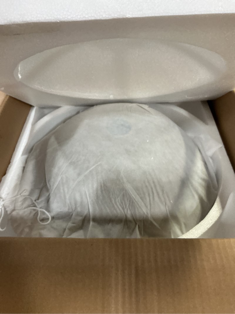 Condition photo showing New/Like New for Honeysuckle Series Round Tempered Deco Glass Vessel Bathroom Sink | Top Mount Sinks Above Countertop |Handicraft Vanity Countertop Sink Bowl with Pop Up Drain |FW-LA603