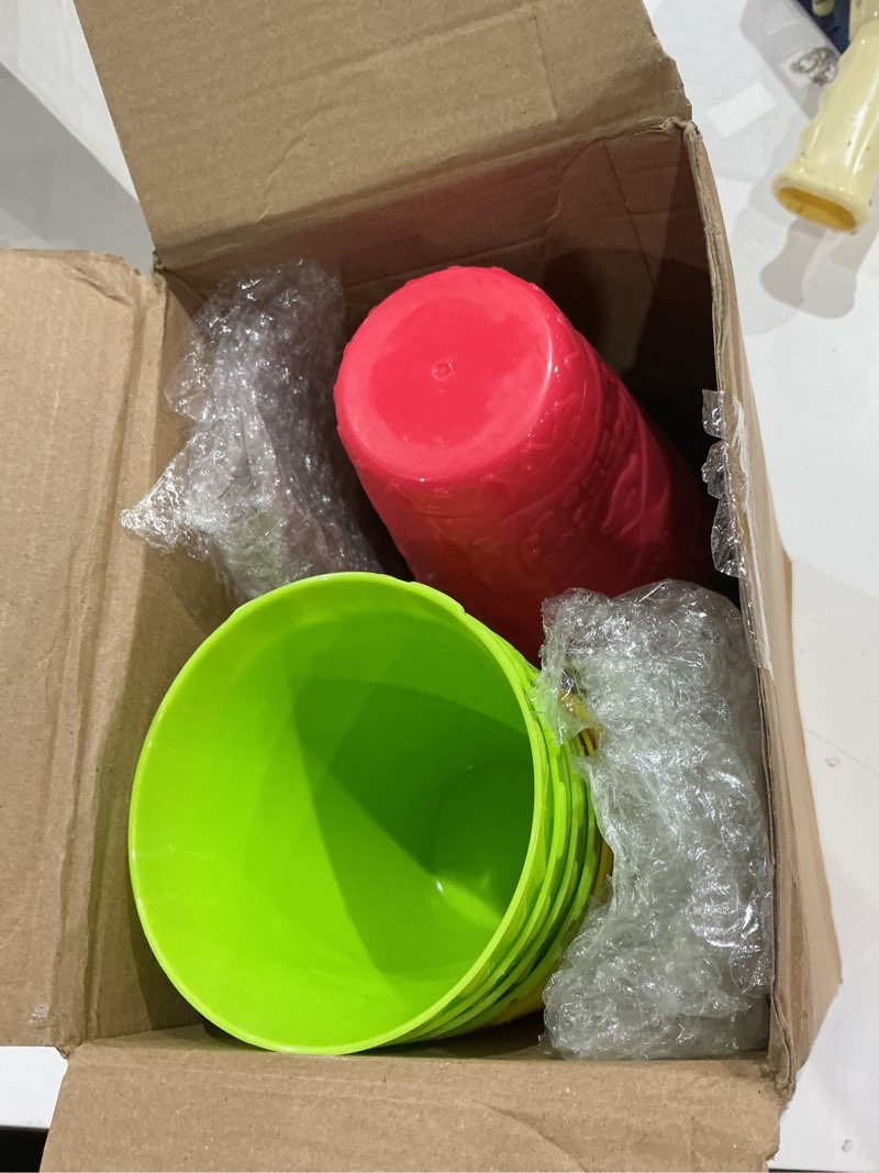 Condition photo showing Good Condition for domensi 24 pack tiki plastic cups bulk 10oz hawaiian cups hard plastic material tiki statue drinking cup for summer luau party drinkware supplies