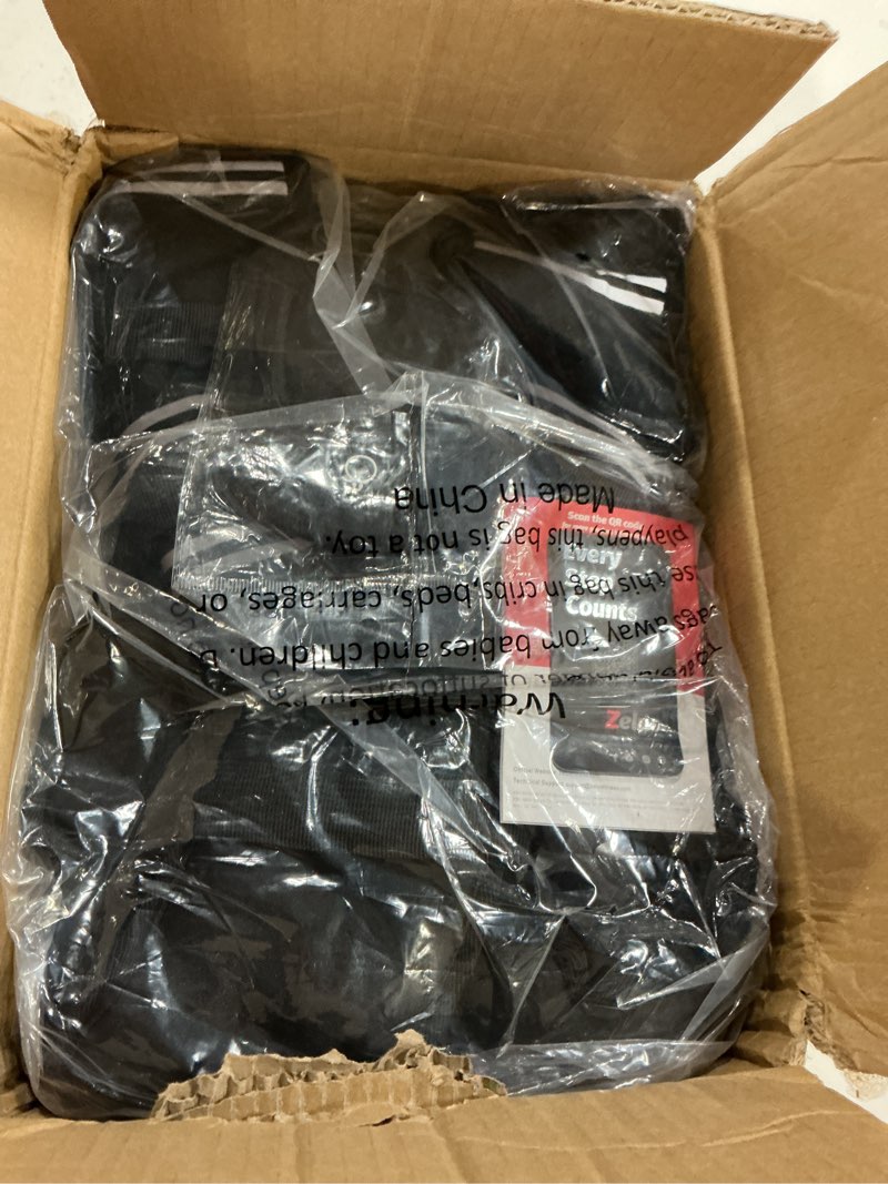 Condition photo showing New/Like New for zelus weighted vest, 6lb/8lb/12lb/16lb/20lb/25lb/30lb weight vest with reflective stripe for workout, strength training, running, fitness, muscle building, weight loss, weightlifting 30lb black