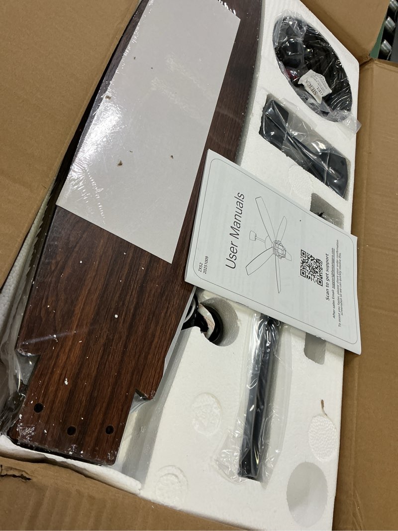 Condition photo showing New/Like New for fanbulous 52" outdoor ceiling fans with lights and remote control,ip65 wet rated waterproof ceiling fan with 6-speed dc motor, farmhouse gazebo fan for porch patios pavilion?black? black 52 inch