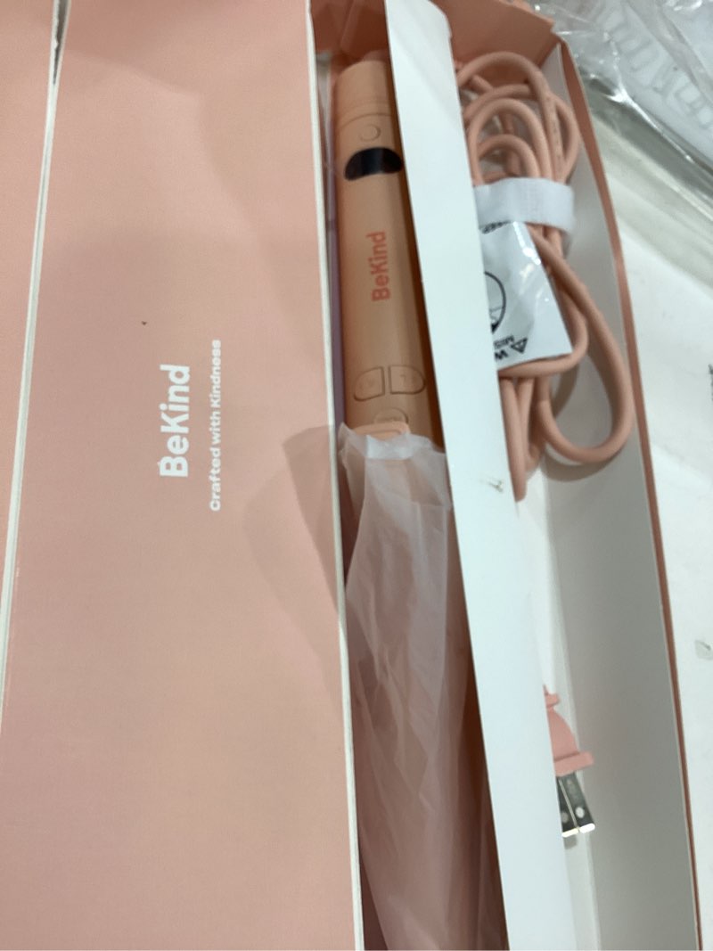 Condition photo showing Good Condition for Automatic Rotating Curling Iron by BeKind Waves, 1 Inch Rotating Wand for Beach Waves, Tourmaline Ceramic, Fast Heat-up, Multiple Temps, Long-Lasting Curls, Dual Voltage (Peach)