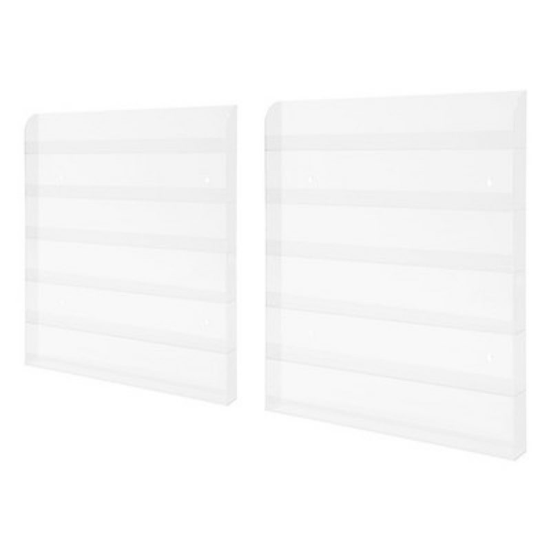 2 Pack Nail Polish Organizer Holder- Acrylic Wall Mounted 6-Tier Storage Rack
