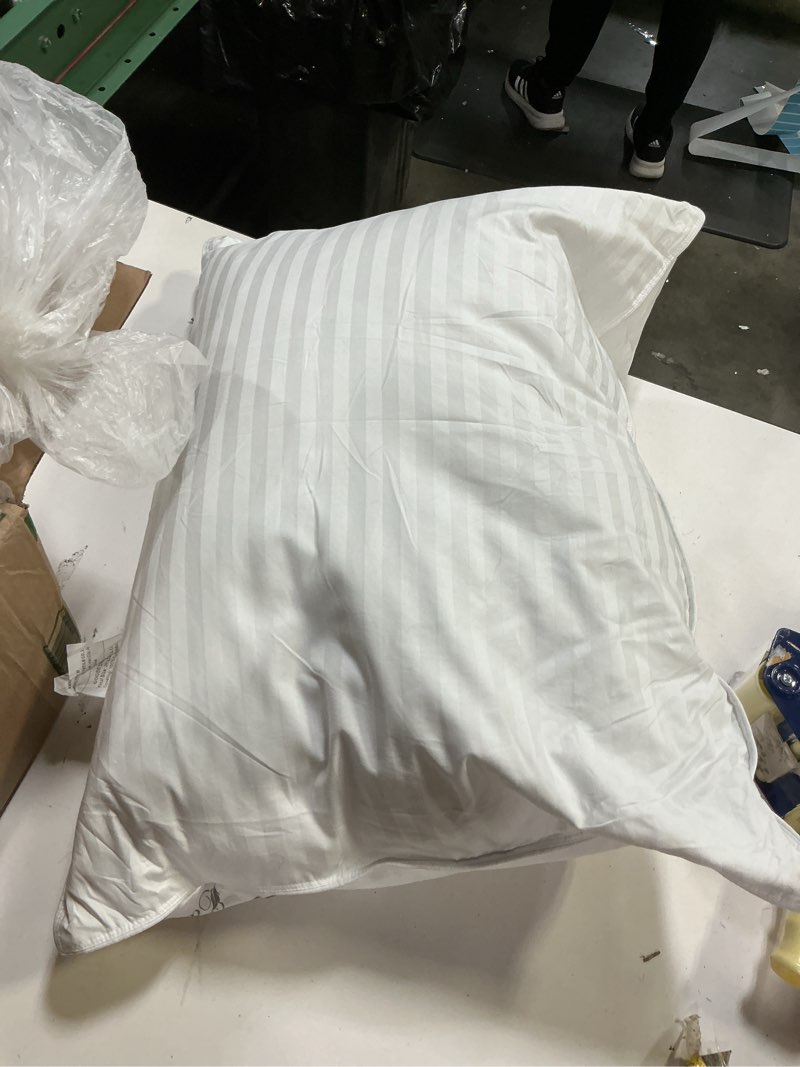 Condition photo showing Good Condition for ( 1 pack) Goose Down Feather Soft Pillows One Pillow 100% Cotton Supportive Bed Pillow Stripe White Color Standard Size 20x26 inch Standard (Pack of 1) Stripe