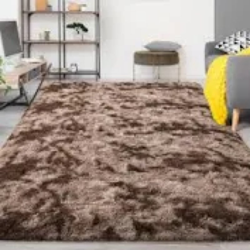 antonije tie dye shag area rug ebern designs color: brown rug