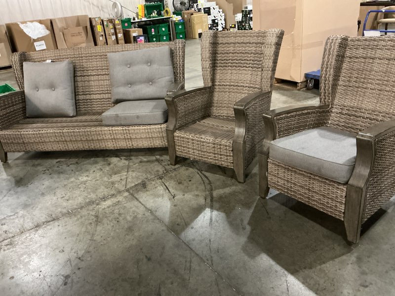 3 piece outdoor wicker patio set  , brown color 
