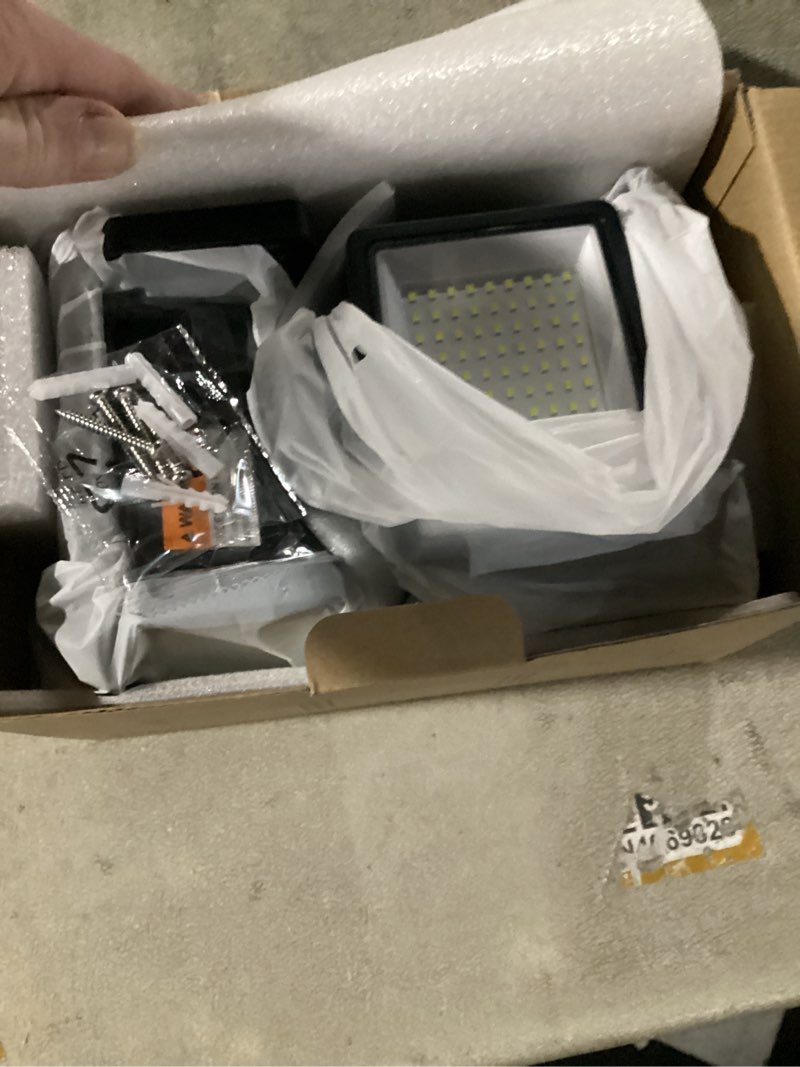 Condition photo showing Good Condition for Tuffenough Solar Outdoor Lights 2500LM 210 LED Security Lights with Remote Control,3 Heads Motion Sensor Lights, IP65 Waterproof,270° Wide Angle Flood Wall Lights with 3 Modes(2 Packs)