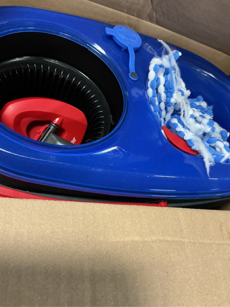 Condition photo showing As Is for o-cedar rinseclean spin mop & bucket system | clean with water | removes 99% of bacteria