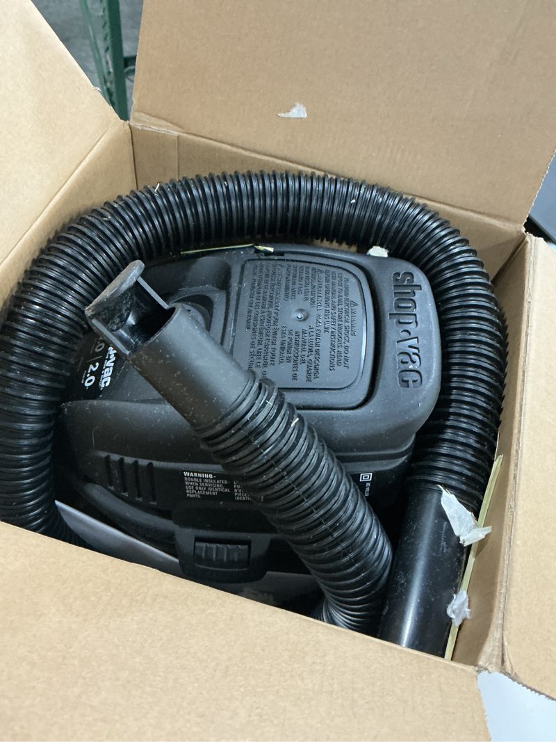 Condition photo showing As Is for Shop-Vac 2021005 1 Gallon Micro Wet/Dry Vacuum, 1.0 Peak HP, 1.25 Inch Diameter x 4 Foot Hose, 6 Food Cord, Lightweight And Portable, Quick Wet/Dry Pickup Micro Wet Dry Vacuum