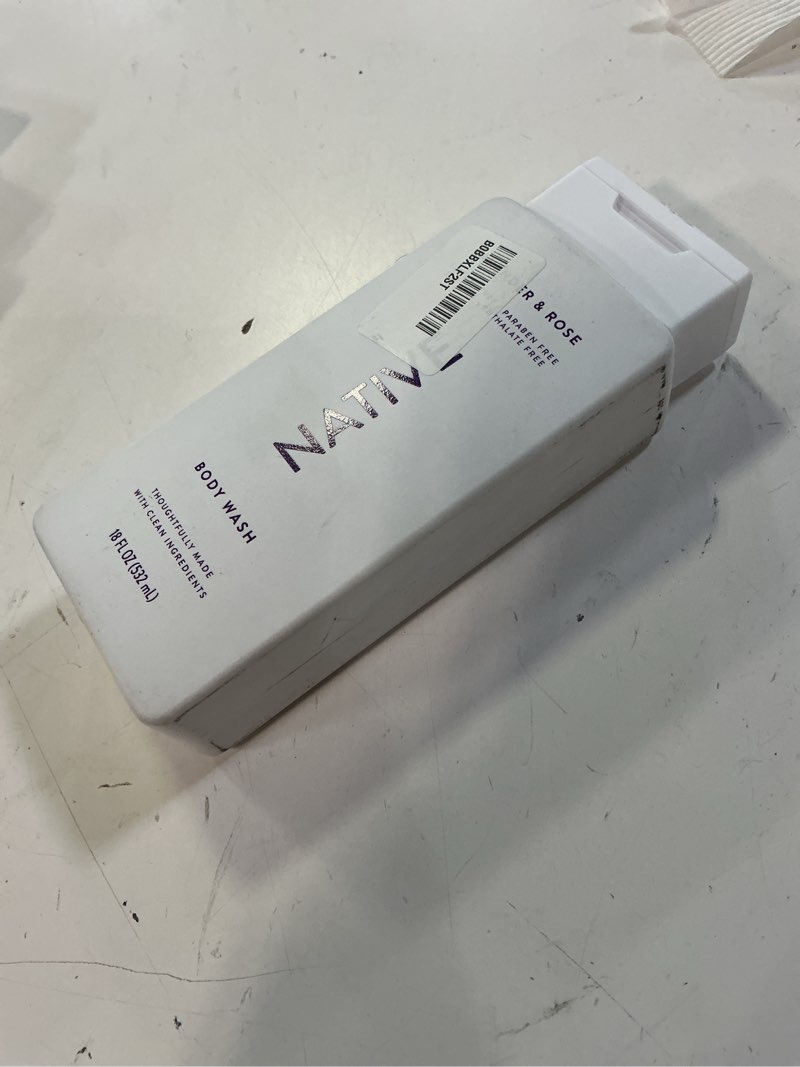 Condition photo showing Good Condition for native body wash contains naturally derived ingredients | for women & men, sulfate, paraben, & dye free leaving skin soft and hydrated | lavender & rose 18 oz lavender & rose 18 fl oz (pack of 1)