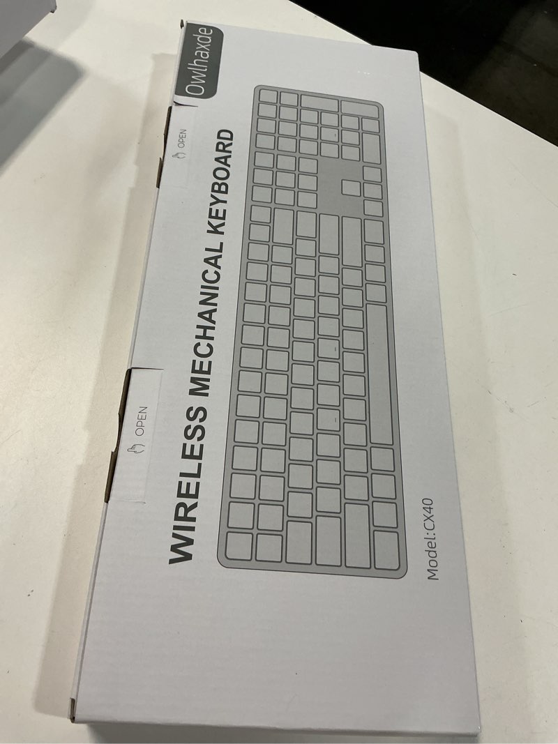 Condition photo showing New/Like New for CX40 Wireless Mechanical Keyboard, Full Size with Quiet Red Switches Tri Mode White Backlight for Windows and Mac, Black Graphite