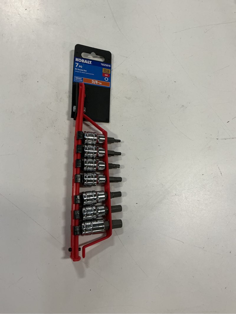 Condition photo showing Good Condition for Powerbuilt 7 Piece 3/8 Inch Drive SAE Hex Bit Socket Set, Sizes 1/8"-3/8", S2 Bits and Chrome-Vanadium Sockets, Hangable Storage Tool Holder - 648661 Hex, SAE, 7 Piece