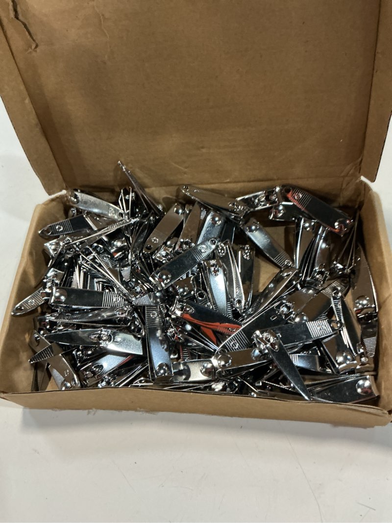 Condition photo showing Good Condition for mudder 100 pieces nail clippers set bulk for men women ultra sharp stainless steel fingernail toenail clippers portable travel sturdy trimmer pointed pedicure manicure care (silver) 100 silver
