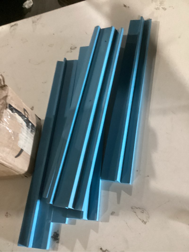 Condition photo showing Good Condition for 4pcs wooden mahjong racks with magnetic pushers, natural wood american mahjong tile rack set, modern table game accessories for mahjong tiles (blue)