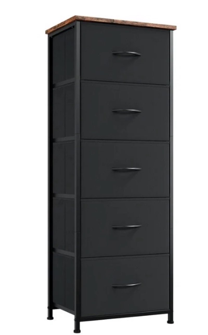 somdot tall dresser for bedroom with 5 drawers, storage organizer chest of drawers with removable fa