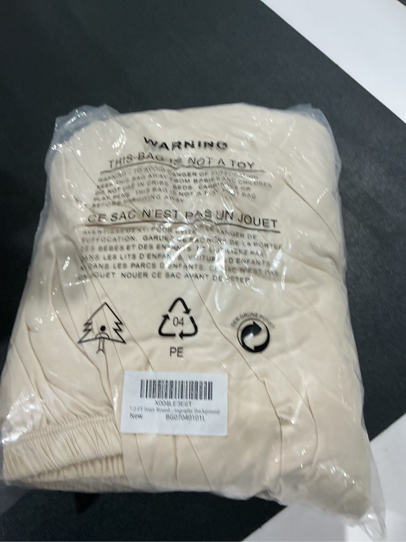 Condition photo showing Good Condition for 7.2 FT Ivory Round Backdrop Cover with Lights String for Circle Arch Stand Circle Backdrop Covers wi