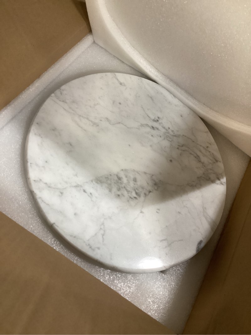 Condition photo showing Good Condition for jalz jalz 12'' marble lazy susan for countertop kitchen turntable storage turner countertop organizer convenient serving rotation spinning tabletop organizer swiveling serving tray revolving platter