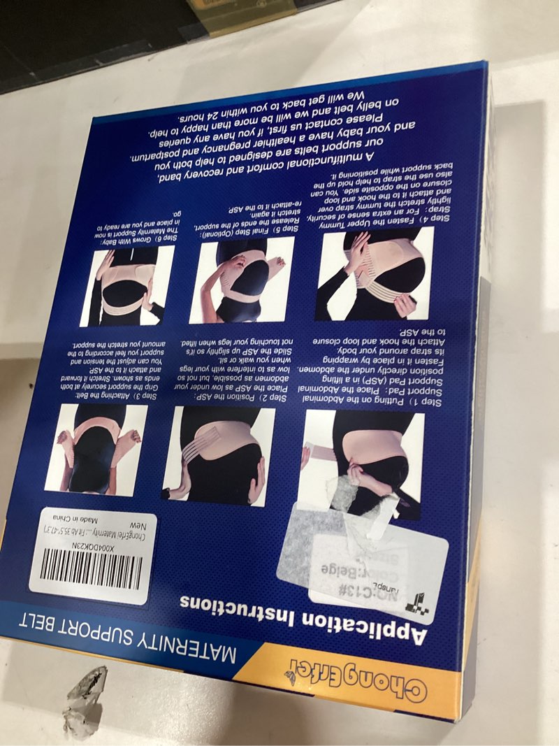 Condition photo showing New/Like New for chongerfei maternity belt, pregnancy 3 in 1 support belt for back/pelvic/hip pain, maternity band belly support for pregnancy belly support band (m: fit ab 35.5"-47.3", beige) beige m: fit ab 35.5"-47.3"