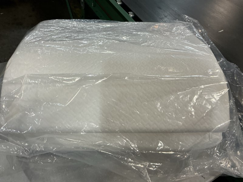 Condition photo showing New/Like New for vekkia knee wedge pillow for back sleeping, dual-layer knee pillow with dual handles, adjustable elevation pillow for legs post-surgery, knee support, lower back pain relief, blood circulation white/gray 2-1 knee wedge pillow