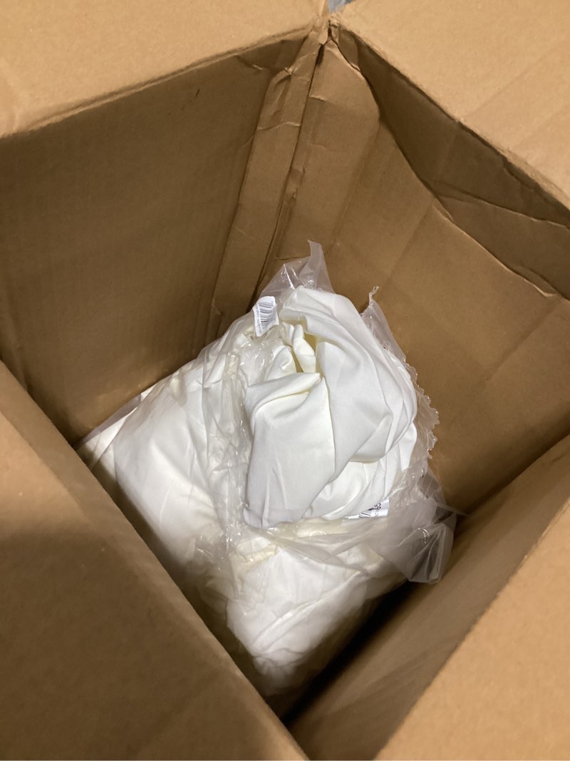 Condition photo showing Good Condition for amazon basics lightweight super soft, wrinkle-free, breathable microfiber 4 piece bed sheet set with 14-inch deep pockets, queen, cream, solid cream queen