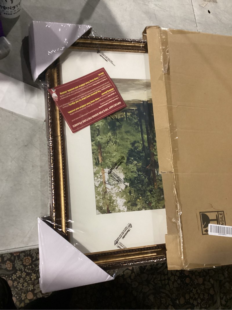 Condition photo showing New/Like New for MCS Studio Gallery 18x24 Poster Frame Black Woodgrain Engineered Wood, Vertical & Horizontal Wall Hanging Large Picture Frame for Photos, Posters & Art Prints (1-Pack) 1-Pack Black Woodgrain 18x24