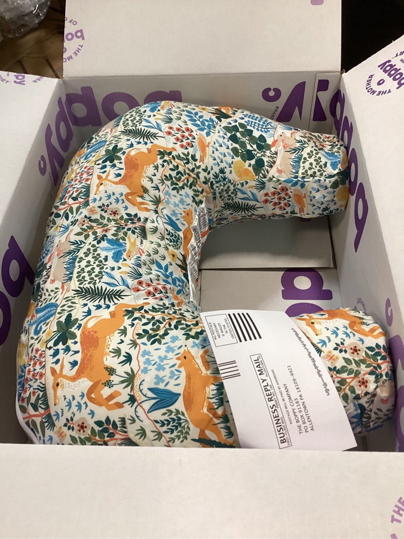 Condition photo showing Good Condition for Boppy Nursing Pillow - Ergonomic Bottle & Breastfeeding Pillow with High, Firm, Large Area, Water-Repellent Cushion with Washable Cover; Baby Safety Alliance Verified - Colorful Forest Animals New Nursing Pillow Colorful Forest Animals