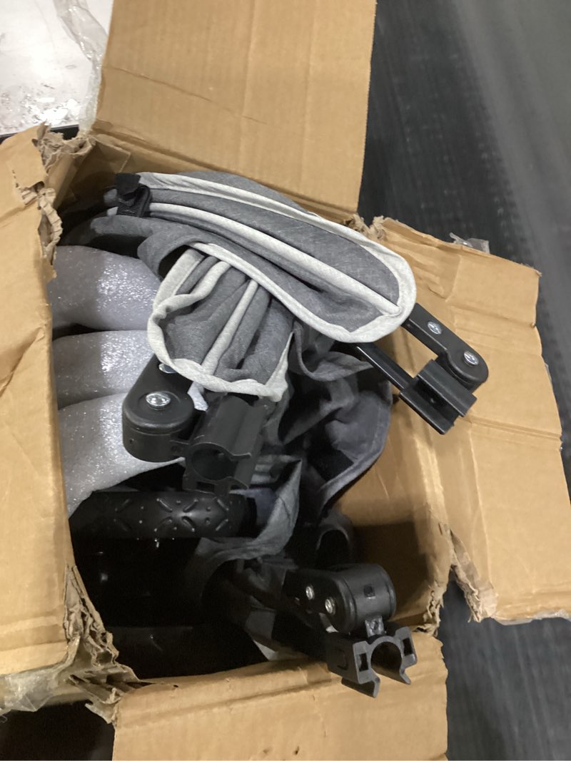 Condition photo showing Good Condition for Dream On Me Volgo Twin Umbrella Stroller in Black, Lightweight Double Stroller for Infant & Toddler, Compact Easy Fold, Large Storage Basket, Large and Adjustable Canopy