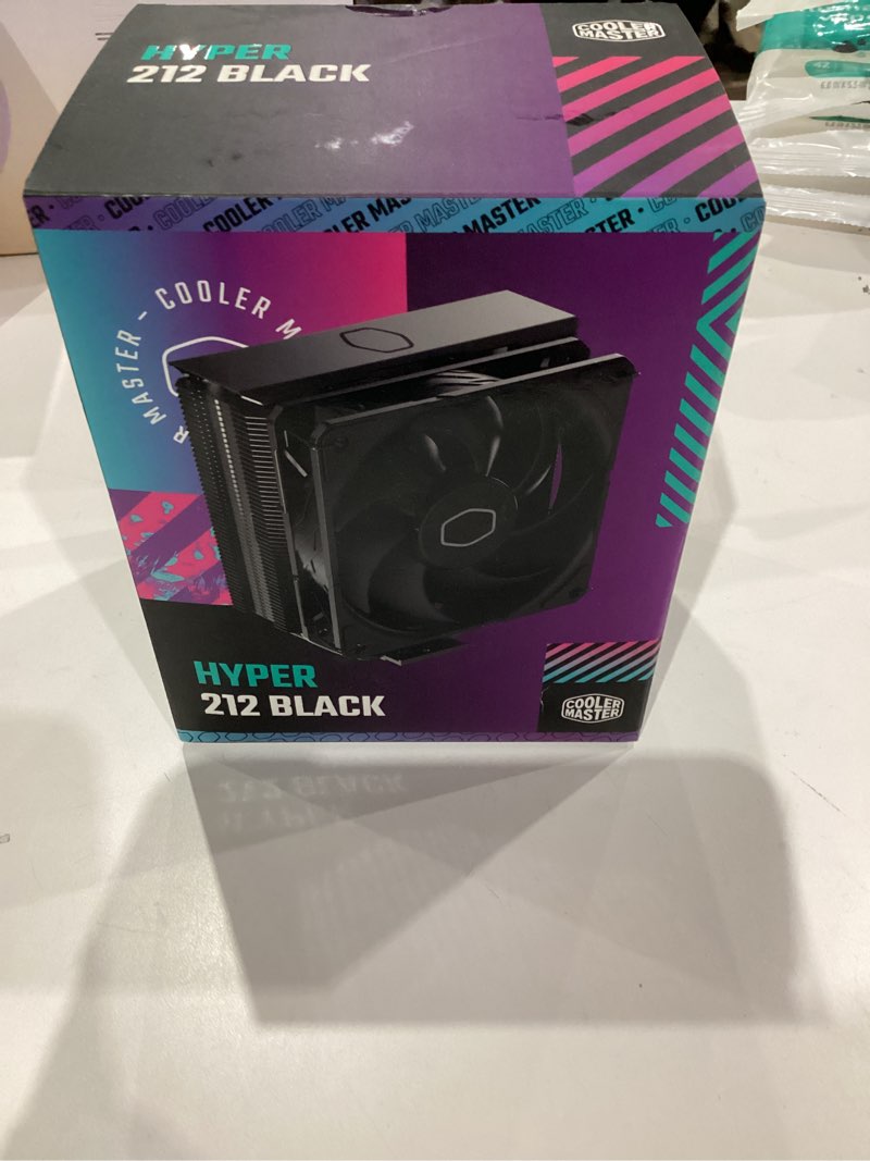 Condition photo showing New/Like New for Cooler Master Hyper 212 Black CPU Air Cooler, SickleFlow 120 Edge PWM Fan, Aluminum Top Cover, 4 Copper Heat Pipes, 152mm Tall, AMD Ryzen AM5/AM4, Intel LGA 1851/1700/1200 Brackets