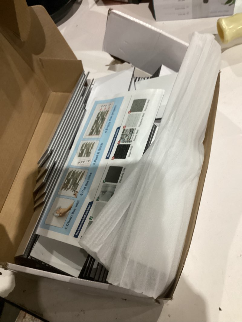 Condition photo showing As Is for yipscazo 2026 new upgrade peel and stick backsplash 3 x 6 inches, backsplash tile peel and stick tile for kitchen, bathroom, laundry room, fireplace(polished marble white, 100 pieces) 100 polished marble white