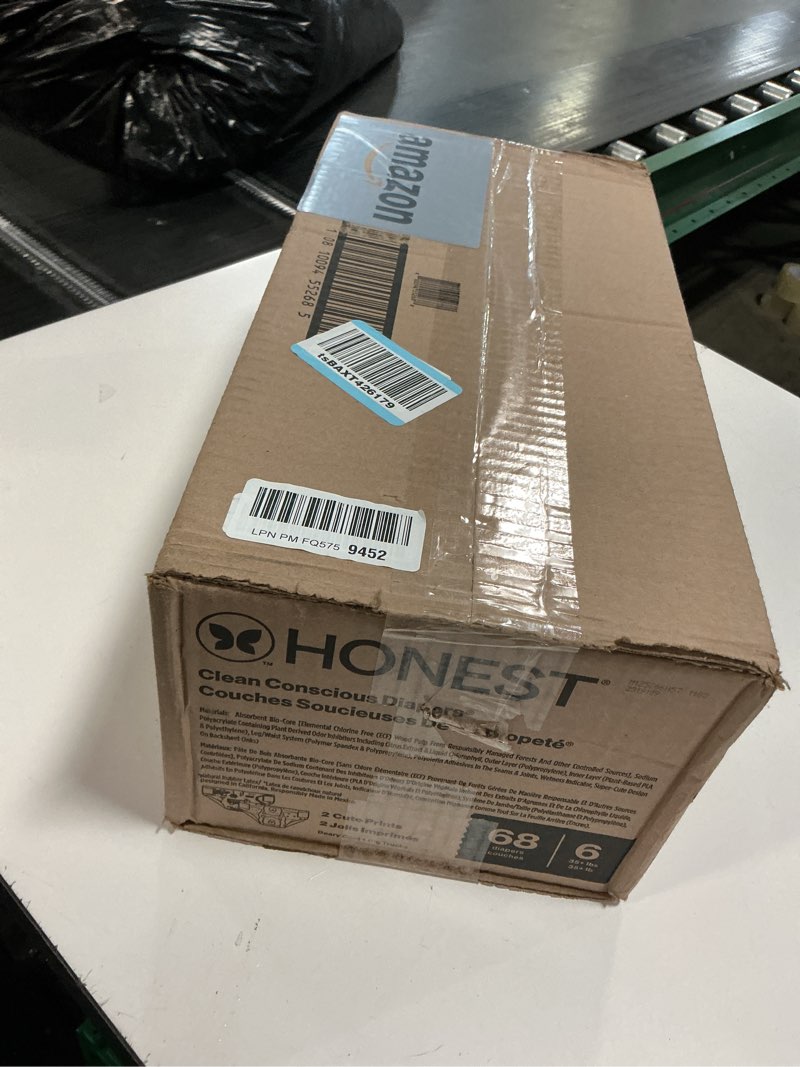Condition photo showing New/Like New for The Honest Company Comfort Dry Disposable Diapers for Sensitive Skin, Hypoallergenic, Beary Cool + Big Trucks, Super Club Box Size 6 (35 lbs), 68 Count Size 6 (68 Count) Beary Cool + Big Trucks