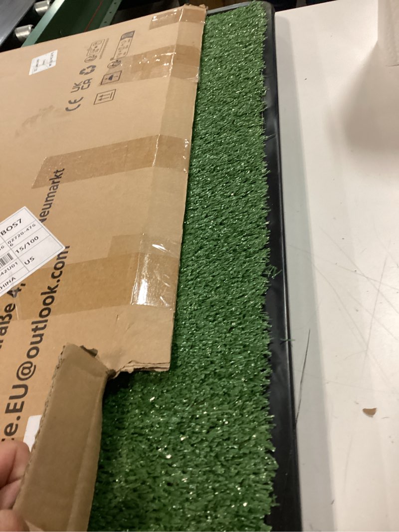 Condition photo showing Good Condition for Dog Grass Pad with Tray,35x23in Dogs Potty Tray with 2-Pack Upgraded Replacement Artificial Grass,Dog Litter Box for Pet Training,Indoor Portable Pottys Pet Toilet 35x23 in