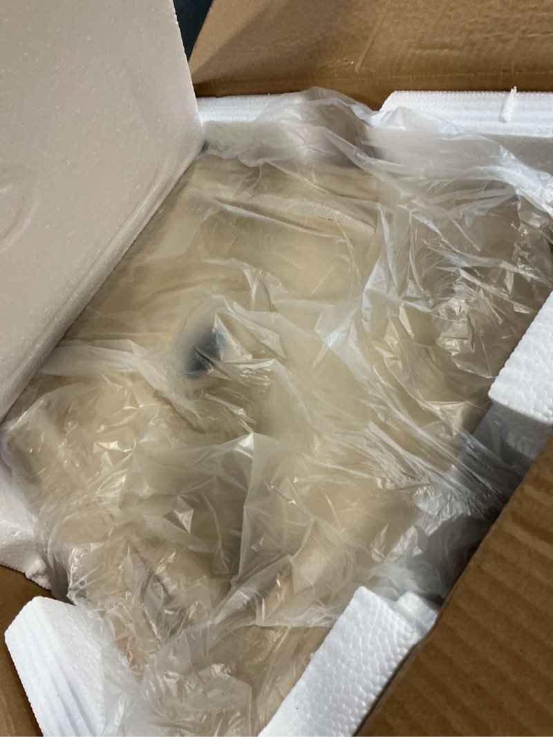 Condition photo showing Good Condition for 19 Inch Rectangular Bathroom Sink Above Counter, QISHKA White Ceramic Vanity Vessel Sink With Black 