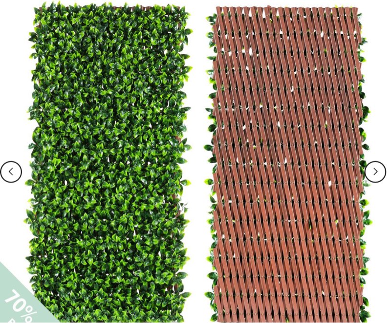Expandable Green Leaf Gardenia Ficus Privacy Fence Trellis